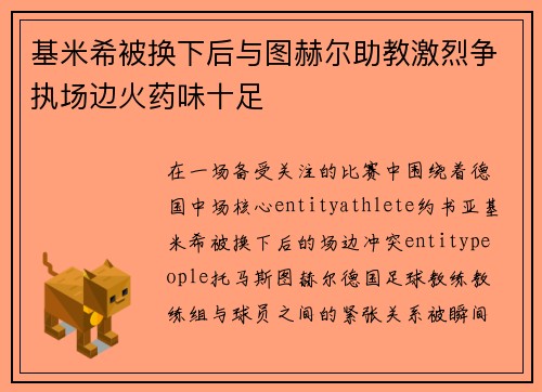基米希被换下后与图赫尔助教激烈争执场边火药味十足